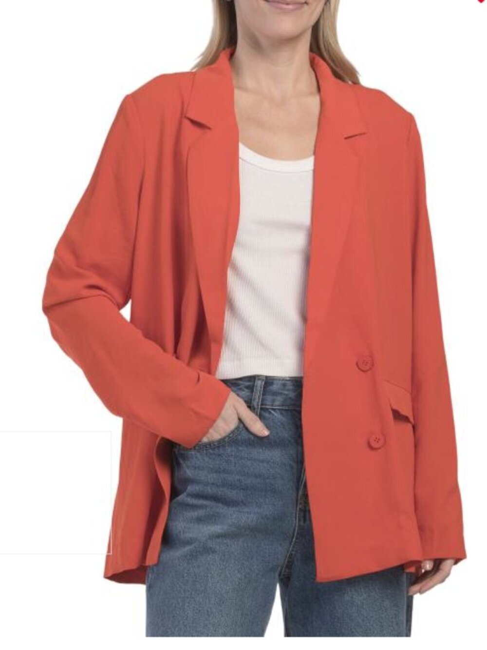 Sugarlips Relaxed Blazer Jacket -color:rust Small